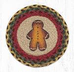 Earth Rugs MSPR-111 Gingerbread Man Printed Round Trivet 10``x10``