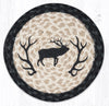 Earth Rugs MSPR-238 Elk Silhouette Printed Round Trivet 10``x10``