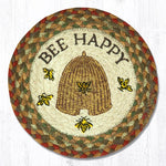 Earth Rugs MSPR-300 Bee Happy Printed Round Trivet 10``x10``