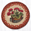 Earth Rugs MSPR-309 Garden Geranium Printed Round Trivet 10``x10``