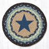 Earth Rugs MSPR-312 Blue Star Printed Round Trivet 10``x10``