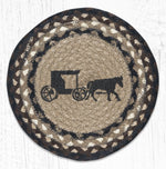 Earth Rugs MSPR-313 Amish Buggy Printed Round Trivet 10``x10``