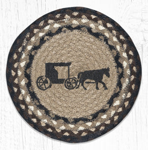 Earth Rugs Round Jute Trivet 10"x10" - Thumbnail 4