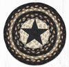 Earth Rugs MSPR-313 Black Star Printed Round Trivet 10``x10``