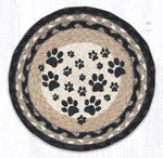 Earth Rugs MSPR-313 Heart Paw Printed Round Trivet 10``x10``