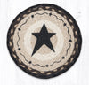 Earth Rugs MSPR-313 Primitive Star Black Printed Round Trivet 10``x10``