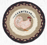 Earth Rugs MSPR-344 Farmhouse Chicken Printed Round Trivet