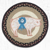 Earth Rugs MSPR-344 Farmhouse Pig Printed Round Trivet