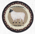 Earth Rugs MSPR-344 Farmhouse Sheep Printed Round Trivet