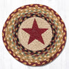 Earth Rugs MSPR-357 Burgundy Star Printed Round Trivet