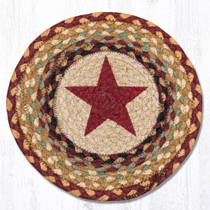 Earth Rugs Round Trivet – Burgundy Star