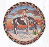 Earth Rugs MSPR-357 End of Trail Printed Round Trivet