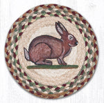 Earth Rugs MSPR-413 Vintage Rabbit Printed Round Trivet