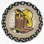 Earth Rugs MSPR-430 Cowboy Spurs Printed Round Trivet