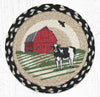 Earth Rugs MSPR-430 Red Barn Printed Round Trivet