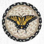Earth Rugs MSPR-430 Swallowtail Butterfly Printed Round Trivet