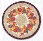 Earth Rugs MSPR-431 Autumn Wreath Printed Round Trivet