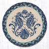 Earth Rugs MSPR-453 Shell Coast Seahorse Printed Round Trivet