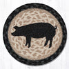 Earth Rugs MSPR-459 Pig Silhouette Printed Round Trivet