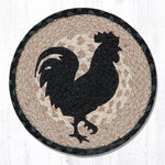 Earth Rugs MSPR-459 Rooster Silhouette Printed Round Trivet