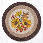 Earth Rugs MSPR-472 Autumn Sunflower Printed Round Trivet