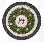 Earth Rugs MSPR-508 Christmas Joy Wreath Printed Round Trivet