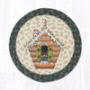 Earth Rugs MSPR-508 Gingerbread House Printed Round Trivet