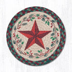 Earth Rugs MSPR-508 Holiday Barn Star Printed Round Trivet