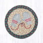 Earth Rugs MSPR-508 Winter Mittens Printed Round Trivet