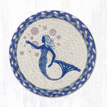 Earth Rugs MSPR-527 Blue Mermaid Printed Round Trivet