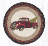 Earth Rugs MSPR-530 Christmas Truck Printed Round Trivet