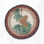 Earth Rugs MSPR-530 Pinecone Printed Round Trivet