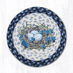 Earth Rugs MSPR-541 Blue Bird`s Nest Printed Round Trivet