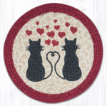 Earth Rugs MSPR-576 Love Cats Printed Round Trivet