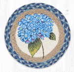 Earth Rugs MSPR-592 Blue Hydrangea Printed Round Trivet