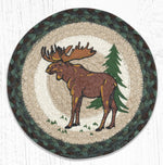 Earth Rugs MSPR-610 Highland Moose Printed Round Trivet