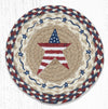 Earth Rugs MSPR-618 Primitive American Star Printed Round Trivet