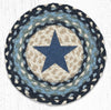 Earth Rugs MSPR-619 Blue Star Printed Round Trivet