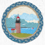 Earth Rugs MSPR-621 Quoddy Lighthouse Printed Round Trivet