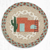 Earth Rugs MSPR-782 Adobe Home Printed Round Trivet