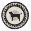 Earth Rugs MSPR-9-93 Black Lab Silhouette Printed Round Trivet