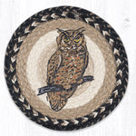 Earth Rugs MSPR-9-93 Owl Printed Round Trivet