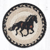 Earth Rugs MSPR-9-93 Stallion Printed Round Trivet