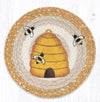 Earth Rugs MSPR-9-101 Beehive Printed Round Trivet