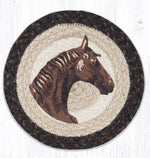 Earth Rugs MSPR-9-115 Horse Printed Round Trivet