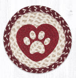 Earth Rugs MSPR-9-117 Heart Paw Printed Round Trivet