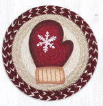 Earth Rugs MSPR-9-117 Red Mitten Printed Round Trivet