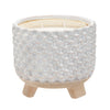 Sagebrook Home 6.5`` Woven Candle By Liv & Skye, Sea Salt