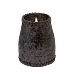 Sagebrook Home 80080-02 10" 15Oz Candle On Gunmetal Crackle Glass By Liv & Skye