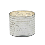 Sagebrook Home 40Oz Candle On Silver Striped Glass By Liv & Skye